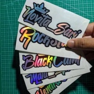 Custom HOLOGRAM Name STICKER Can REQUEST Name CUTTING STICKER