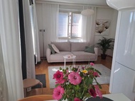 Bright apartment, airport 3km, private parking, sauna