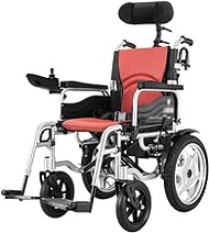 Fashionable Simplicity Wheelchair With Headrest Foldable And Heavy Duty Electric Wheelchair With Seat Belt Electric Power Or Manual Manipulation Folding Transport Chair Is Portable 45Cm Wide Seat Port