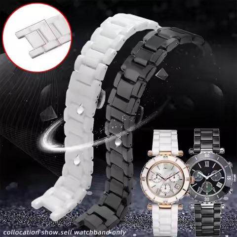 High quality White black ceramic watchband For Omega GC G-ucci notch watch strap Men Women bracelet 