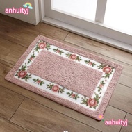 AHTY 1 Pcs Pink Rug, 16*24Inch Non-Skid Flower Rug,  Absorbent Microfiber Pink Floral Bathroom Rug B