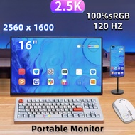 SkyCity  2.5K  Portable Monitor 120hz Upgraded 16-inch 8 Bits FRC Matte IPS 2K HDR Eye Care Screen Gaming Laptop Display  HD