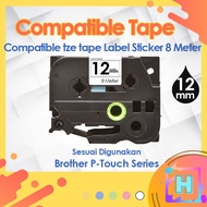 12mm Tze-231 131 631 compatible label tape Label Printer PT-H110 D210 D450 D600 P700 E110VP E300VP P