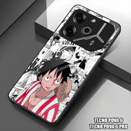 HP GUMIHO - Glossy Glass Glitter Case for Type TECNO POVA 6hp TECNO POVA 6 PRO/ Fashion AESTHETHIC A