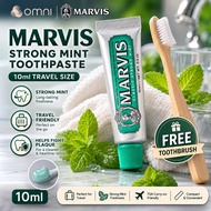 【100% Original】Marvis Classic Strong Mint Toothpaste 10ml Travel Size | Premium Italian Toothpaste |