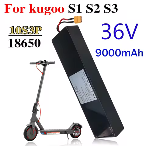 10S3P 36V 9000mAh 18650 rechargeable lithium-ion battery 500W built-in BMS Suitable for KUGOO S1, S2