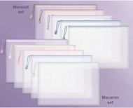 5pcs Beg Fail Mesh Zip A4 Kalis Air / Beg Alat Tulis PVC / Mesh Zipper File Bag A4 Waterproof Transp