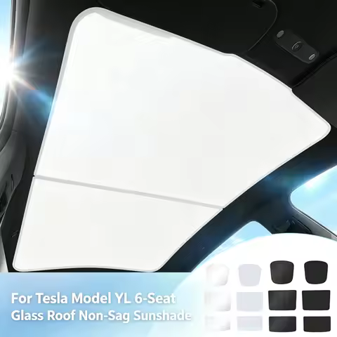 For Tesla Model YL 6Seat Launch2026 Sunshade Sunroof Upgrade Ice Cloth Buckle Sun Shades Glass Roof 