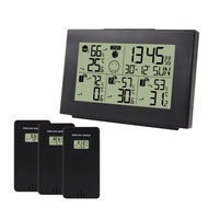 Alarm Clock Digital Thermometer Hygrometer Electronic Calendar Desktop Watch Table 3 Wireless Sensor Home Office Decor