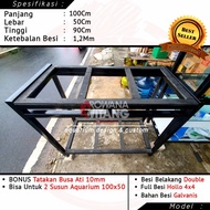 SALE MURAH RAK AQUARIUM / RAK AQUARIUM BESI HOLLO 2 SUSUN UKURAN 100X50 BESI 4X4