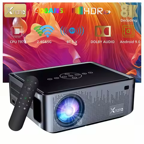 Xnano X1 PRO Native 1080P Projector, 400 ANSI Lumens, Auto Focus, Android 9.0, Wi-Fi 6, Bluetooth 5.