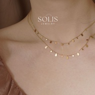 Boho-chic Teardrop Waterdrop Round Sqaure Pendant Chain Gold Necklace • Waterproof Non Tarnish Jewel