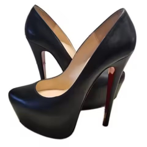 DIZHUANG Fashionable women's high heels. About 16cm heel height. Black round toe shoes. Four season 