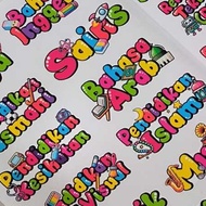 BIG WATERPROOF Sticker Subjek FILE Cartoon Label Subjek Sekolah Rendah