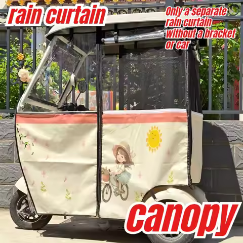 Universal Tricycle Single Rain Curtain, Fully Enclosed Windproof Curtain, Sunshade, Rain Proof, Wind