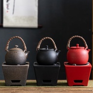 瓷焰 煮茶器碳烧炉彩陶功夫茶炉提梁烧水煮茶壶茶具 草木灰炉壶套组