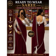 Ready to wear Pre-Stitched & Pre-Pleated Saree  Easy to Wear in Just 1 Minute  Comes with Stitched B