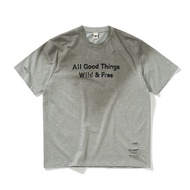 714street | เสื้อยืดแขนสั้นพิมพ์ลายวินเทจซักล้างแบบดิสทรส