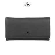 RAV DESIGN Unisex Long Wallet RFID / Genuine Leather / Black / RVW783G2
