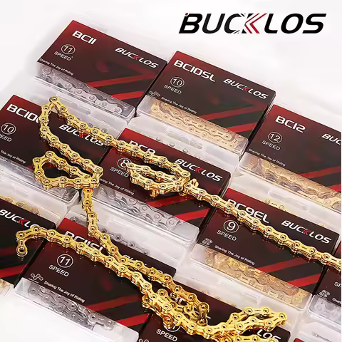 BUCKLOS Bicycle Chain 10v 11v 11EL 11SL Chain 8s 9s 10s 11s 12s Speed Bike Current 116/126 Links Hig