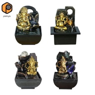 [prettyia] Buddha Ganesha Water Fountain for Tabletop with Elephant God Figurine And Mountain Featur