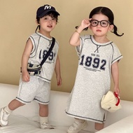 Children Summer Sports Suit Boys 2026 Summer Clothes Baby Girls Vest Dress Sisters Sisters Clothes