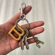 Retro Eiffel Tower B Letter rodeo Distressed Metal Keychain Bag Pendant