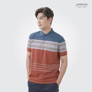 ARROW เสื้อโปโล  ทรง Comfort  สีน้ำตาล ลายริ้ว รหัส MPCC550