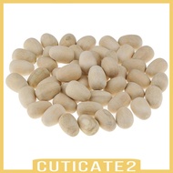 [CUTICATE2] 50pcs Wooden Eggs Wood Easter Decorations Embellishment Unfinished Wood Eggs