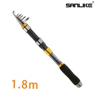 SANLIKE Telescopic Carbon Fishing Rod Travel Spinning Pole Reel Fishs Tackle for Saltwater and Fresh