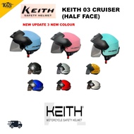 KEITH Cruiser 3 Half Helmet with (SIRIM Certified)