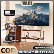 Stainless Steel TV Stand 32-90 Inch Wood Rack Universal Mobile TV Stand Rolling TV Cart Pendakap TV