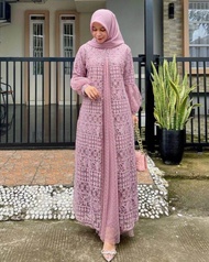 GAMIS UMAMA SUPER MEWAH BAHAN BROKAT Baju WANITA TREND PESTA LAMARAN / GAMIS BRUKAT PAYET