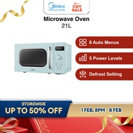 Midea AM820C2RA Light Retro Green Quick Defrost Microwave Oven, 21L