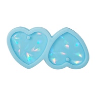 Colorful Holographic Resin Molds Silicone,Earring Resin Moulds Heart Epoxy Resin Casting Mold for DIYJewelry Making