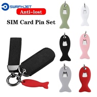 SWRFH Fish Shape Smartphone Pin Holder Removal Card Pin Card Phone Key Tool Sim Card Remover Eject Pin Sim Card Tray Ejector Sim Card Pin Tray with Case