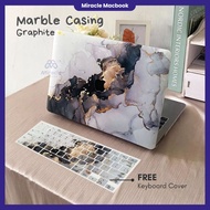 Macbook pro protective Case 13 Inch water/ M1 M2 M3 M4 Casing Marble Graphite Clear includes silicon