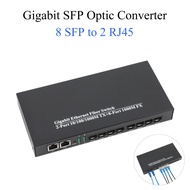 1PCS Gigabit SFP Media Converter 8 SFP to 2 RJ45 Transceiver  10/100/1000M Fiber Optic Switch With 3