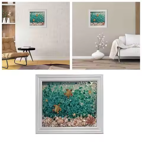 Exquisite Turtle Sea Glass Art Picture Frame Kit: Merging The Of Turtles With The Of Sea Glass To Cr