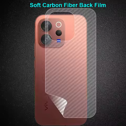 For vivo V70 V60 V50 V50e V30 V30e V29 V29e V27 V27e V25 V25e V23e Lite Pro 3D Carbon Fiber Back Fil