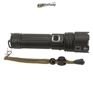 PINKHALLWAY LED Flashlight, 1200LM IPX4 Waterproof USB Flashlight, Durable 30W 5 Modes Powerful Flas