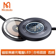 Mcdodo麥多多台灣官方 磁吸無線充電盤充電器快充充電線 手機/耳機 LED呼吸燈 透鏡 100cm