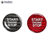 HUAIHAO Carbon Fiber Car Engine Start Button Cover Button Cover Interior Button Trim Strip For Audi 