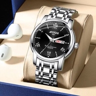 【Ready】🌈 Fully automatic mechanical watch Swiss genuine imported movement men's watch men's luminous calendar waterproof watch