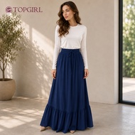 TOPGIRL Nada Skirt Chiffon Ruffles Plus Size Maxi Skirt Chiffon Full Lining Skirt Chiffon Pinggang B