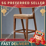 Modern Minimalist Solid Wood Bar Chair Bar Cafe High Stool Designer Creative Bar Table Chair Backres