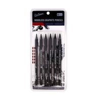 6pcs Woodless Graphite Pencils Set HB 2B 4B 6B 8B EE Sketch Drawing Black Charcoal Pencils Art Suppl
