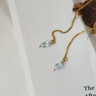 14kgf 藍色托帕石耳環