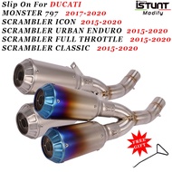 Slip On For DUCATI Scrambler 800 MONSTER 797 Motorcycle Exhaust Escape Moto Modified Double exit Middle Link Pipe Double