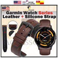 Garmin Series Watch Strap Leather + Silicone Strap, Tali Jam Garmin Venu 3/ Venu 2/ Forerunner 265/ 